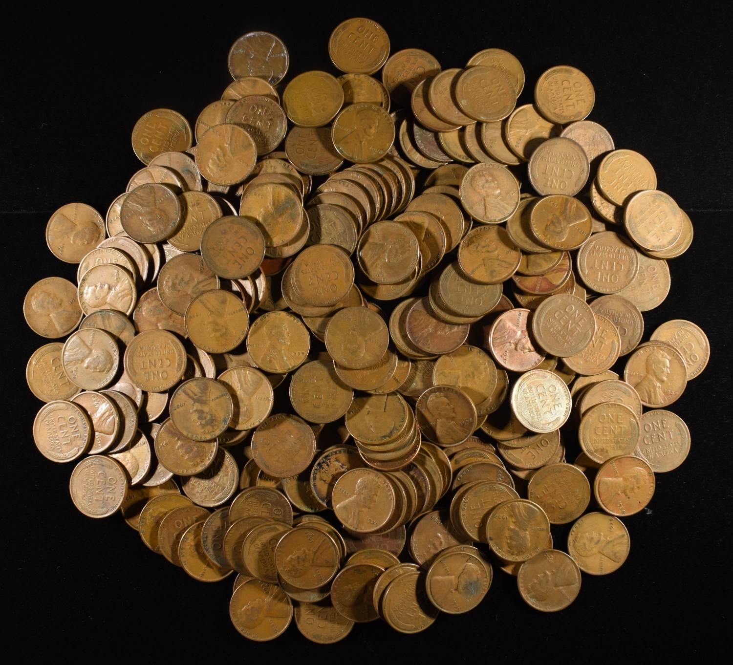 (250) WHEAT CENTS FROM THE 1930'S