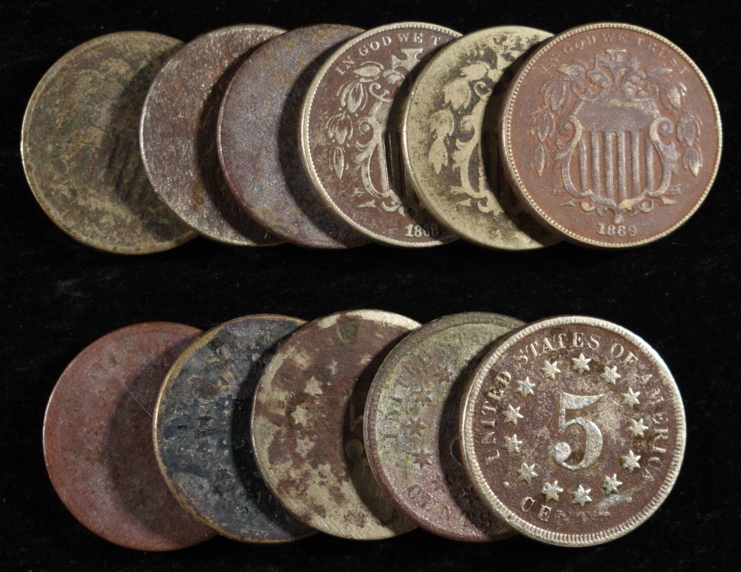 (11) SHIELD NICKELS