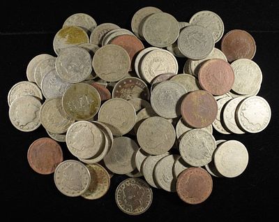 (75) 'V' NICKELS. CHECK OUT OUR UPCOMING AUCTIONS ESTIMATE $80 - $120.