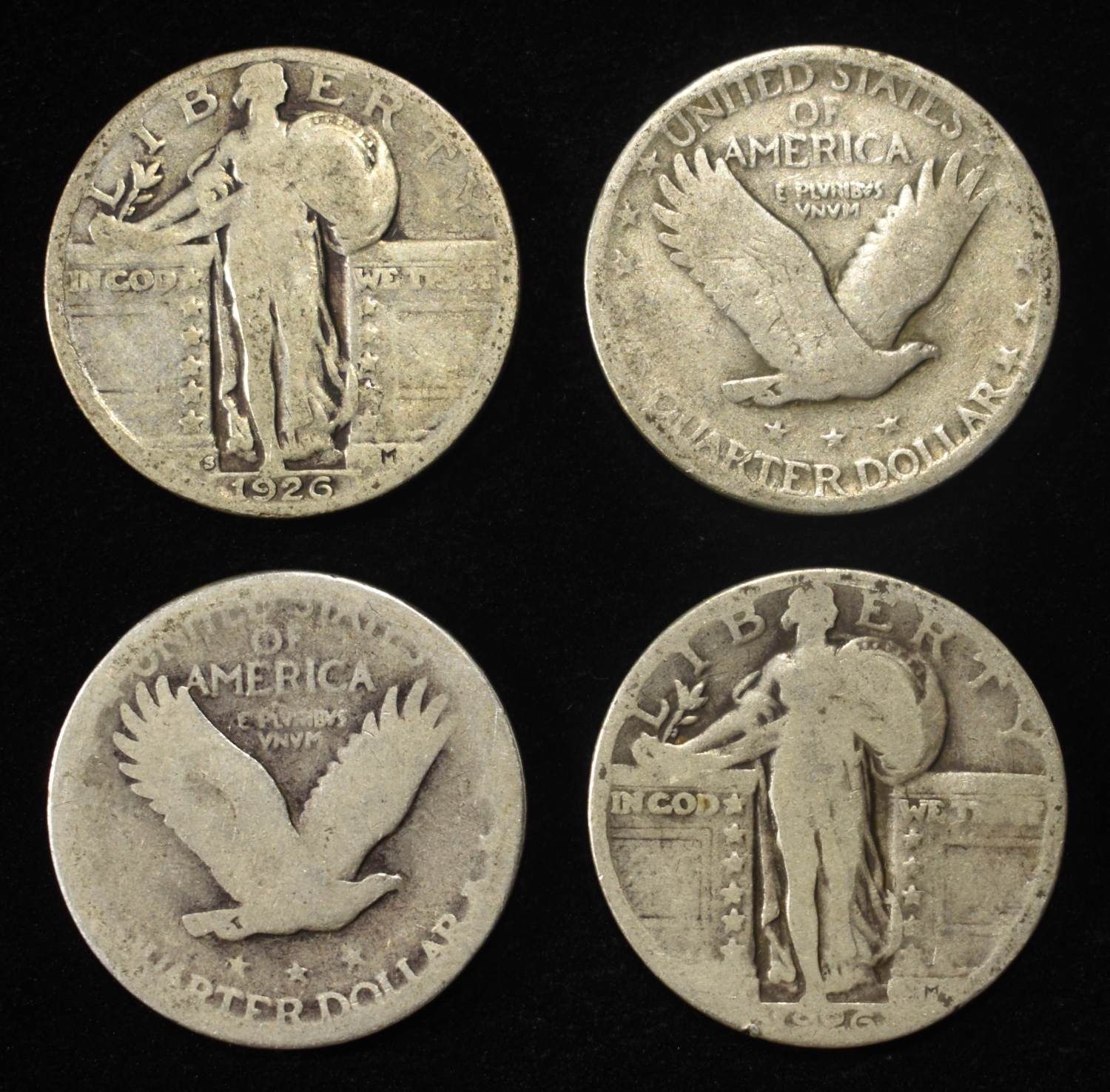 (20) 90% SILVER STANDING LIBERTY QUARTERS