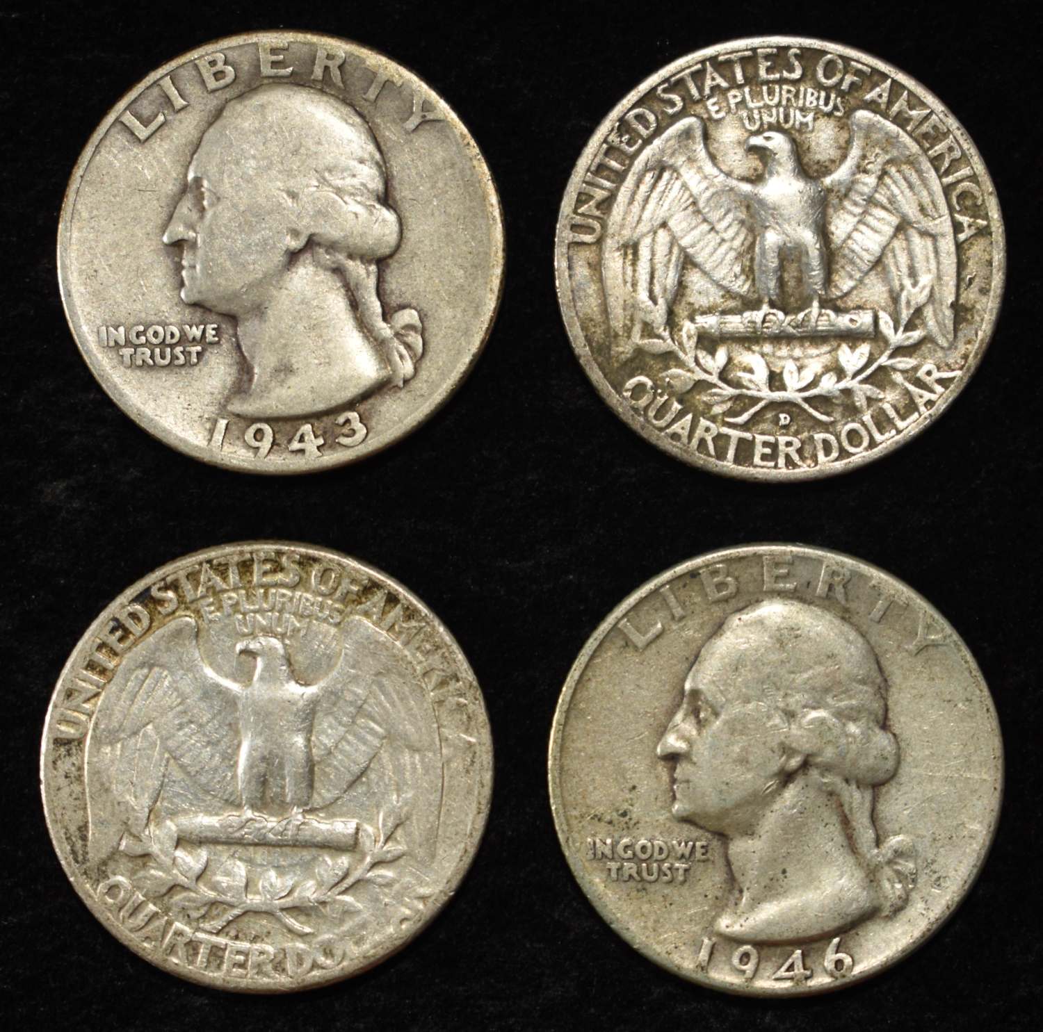 (20) 90% SILVER WASHINGTON QUARTERS