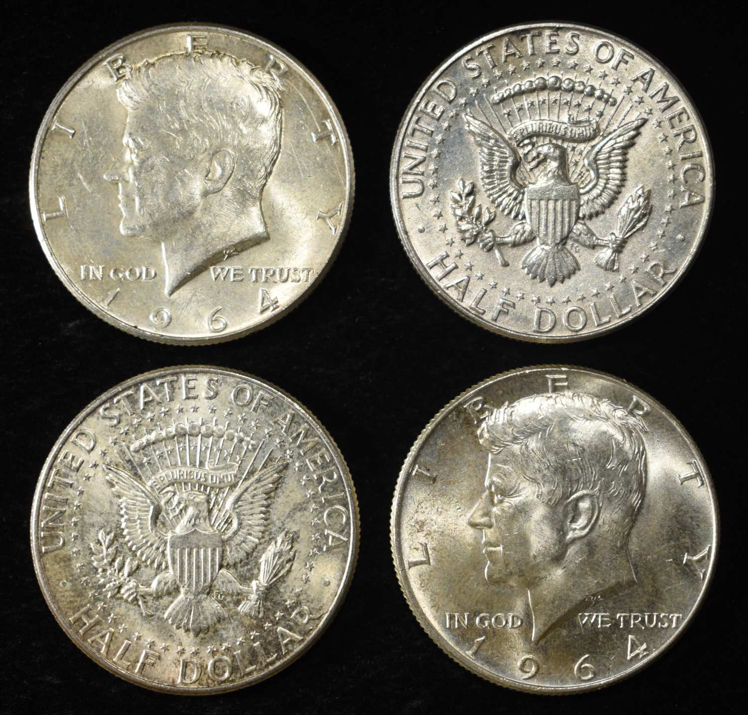 (10) KENNEDY HALF DOLLARS 90% SILVER
