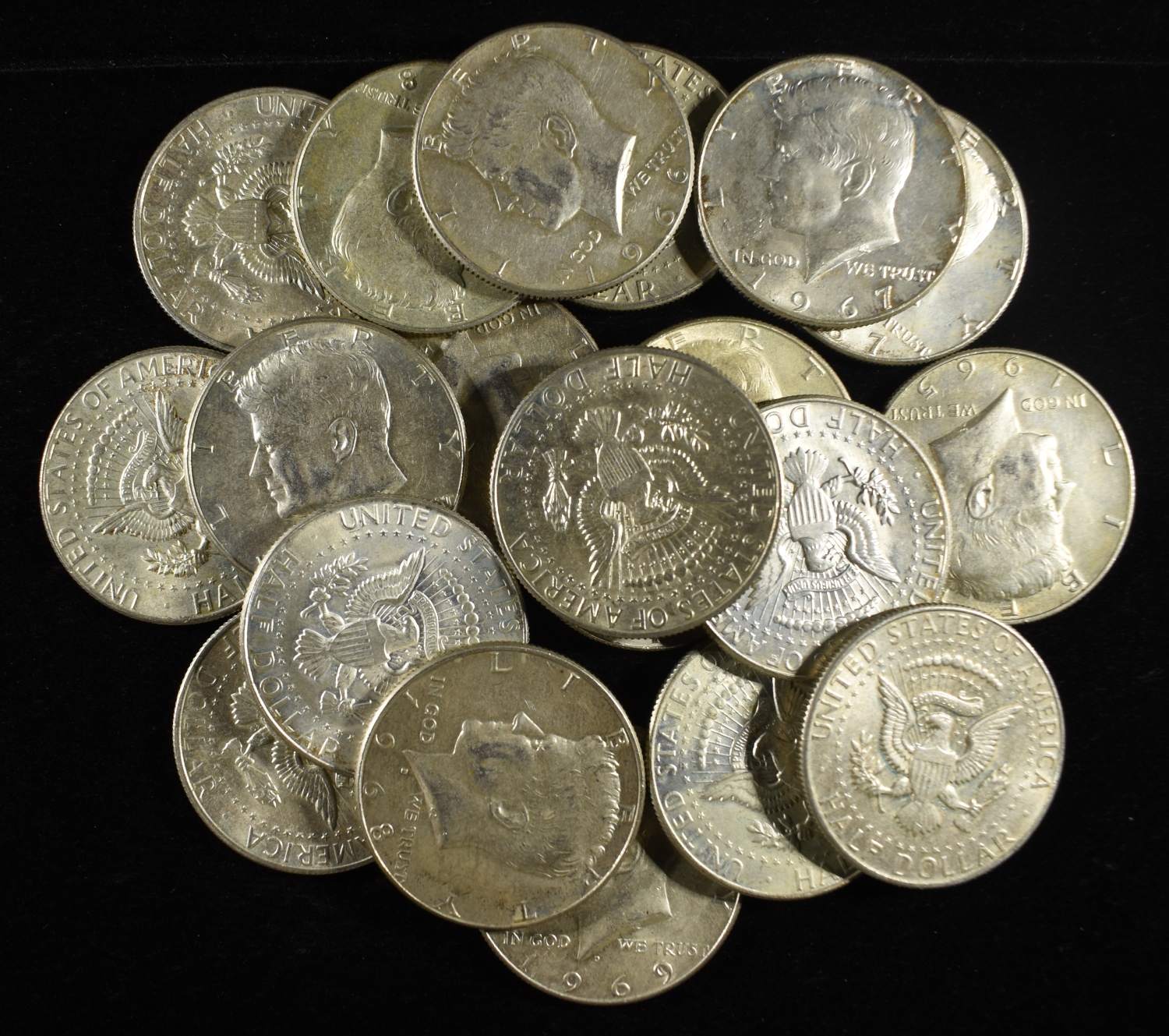 (20) 40% SILVER KENNEDY HALF DOLLARS