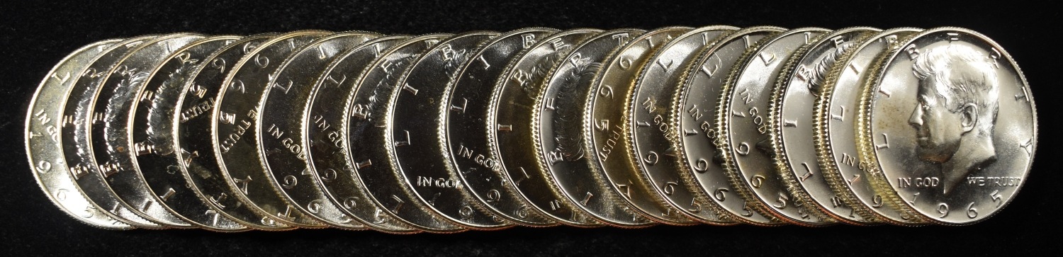 1965 KENNEDY HALF DOLLARS SMS ROLL