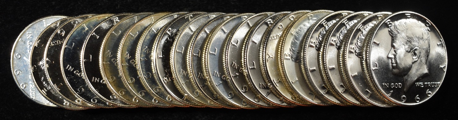 1966 KENNEDY HALF DOLLARS SMS ROLL