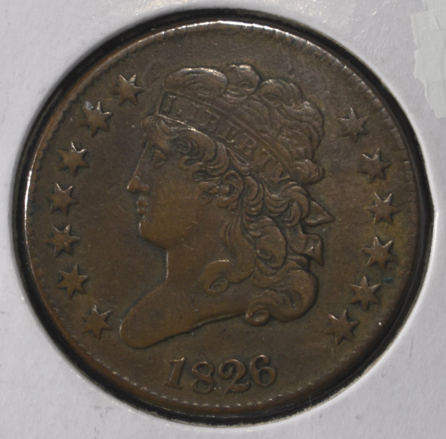 1826 CLASSIC HEAD HALF CENT XF