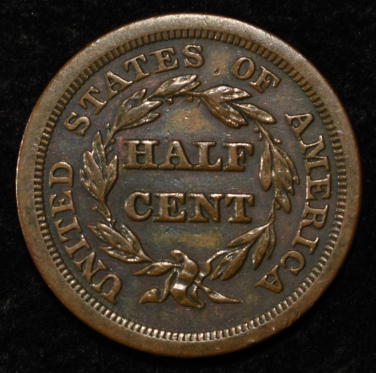 1854 BRAIDED HAIR HALF CENT NICE ORIG UNC