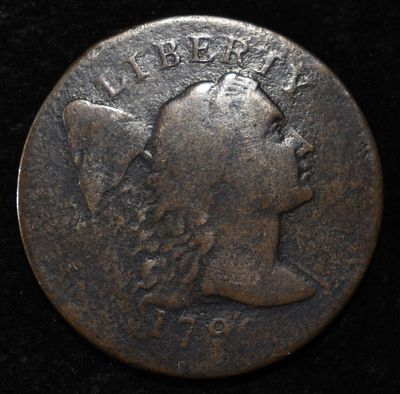 1796 LIBERTY CAP LARGE CENT F/VF. LEADERS IN ON-LINE AUCTIONS ESTIMATE $2300 - $2800.