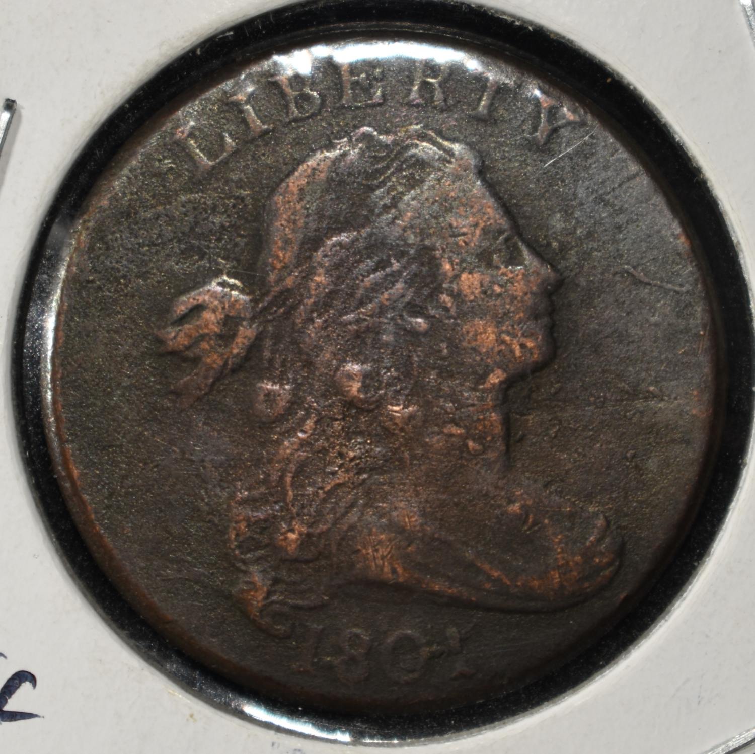 1801 DRAPED BUST LARGE CENT F/VF