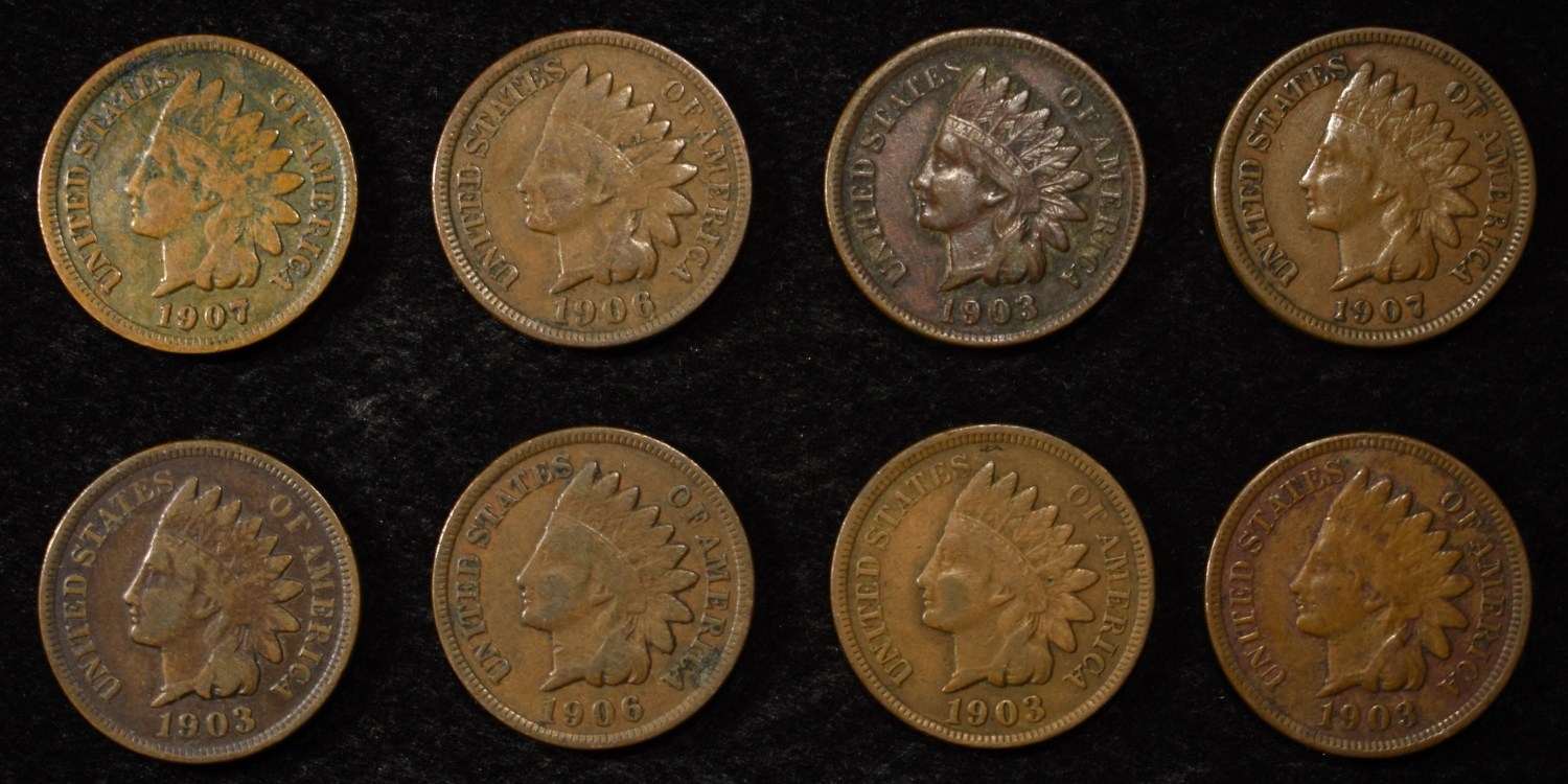 8 BETTER GRADE INDIAN CENTS