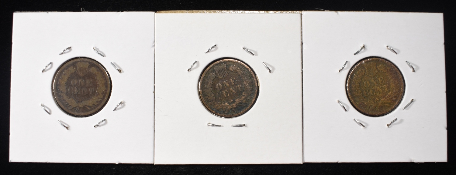 1875 & (2) 1880 INDIAN CENTS