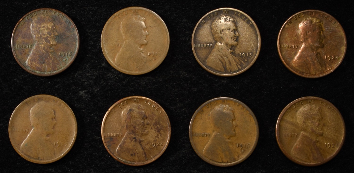 8 NICE EARLY SEMIKEY WHEAT CENTS