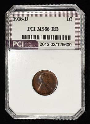 1918-D WHEAT CENT PCI SUPERB GEM BU RB. BID WITH SILVER CITY AUCTIONS ESTIMATE $575 - $675.