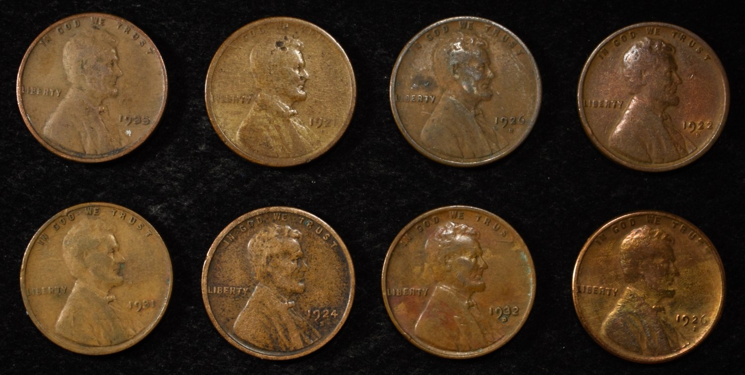 8 NICE EARLY SEMIKEY WHEAT CENTS
