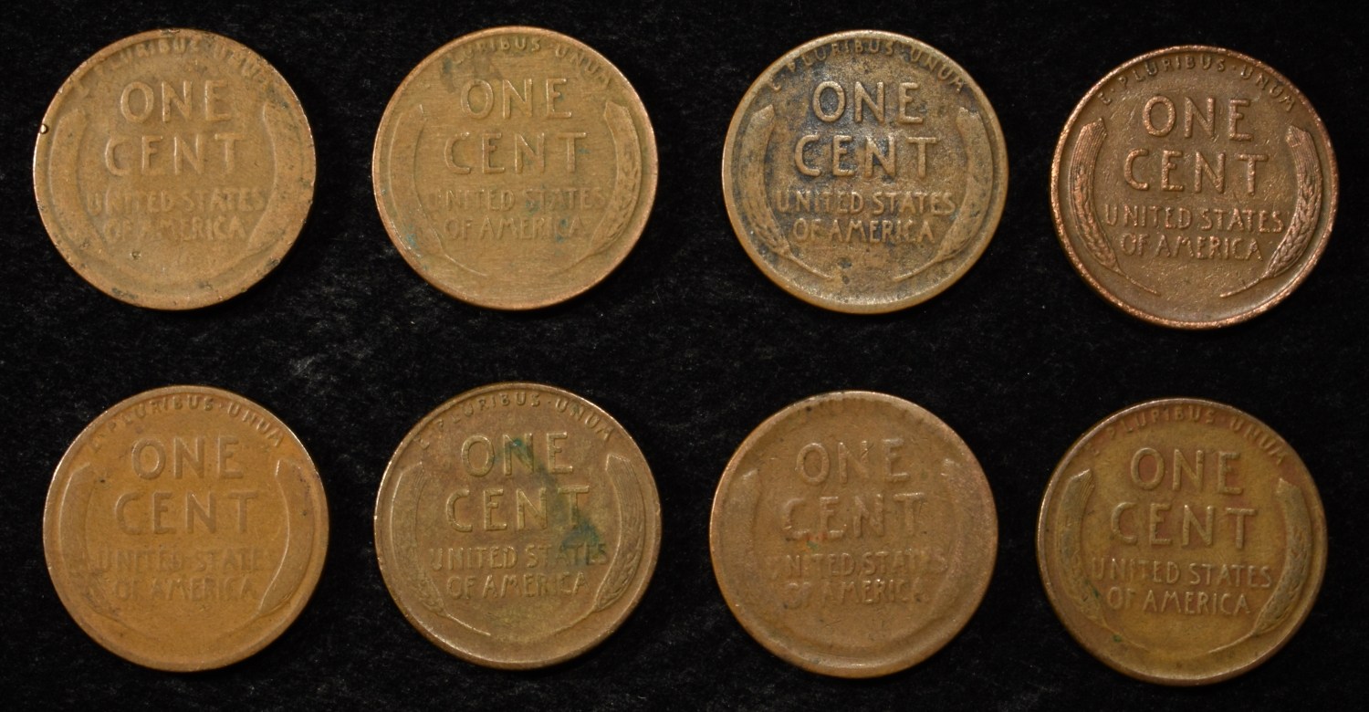 8 NICE EARLY SEMIKEY WHEAT CENTS