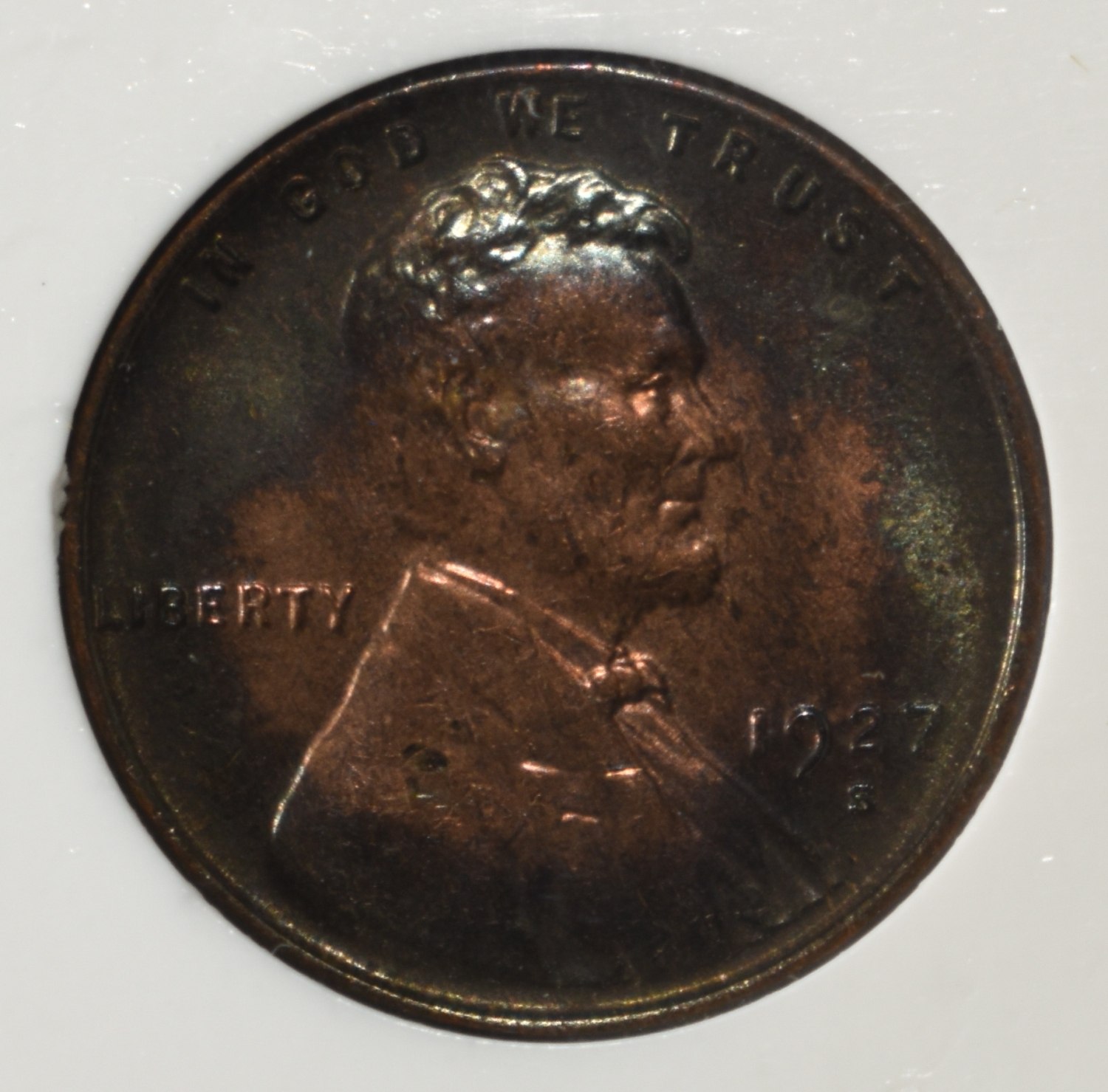 1927-S WHEAT CENT PCI GEM BU RB