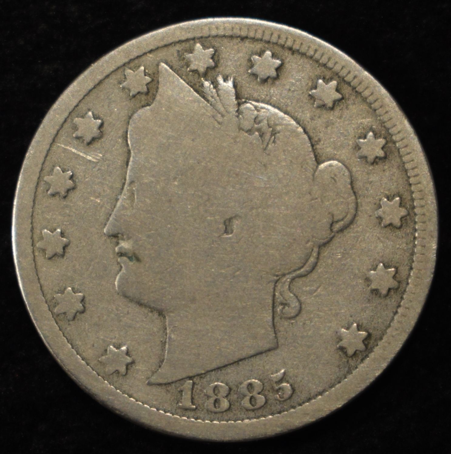 1885 'V' NICKEL VG