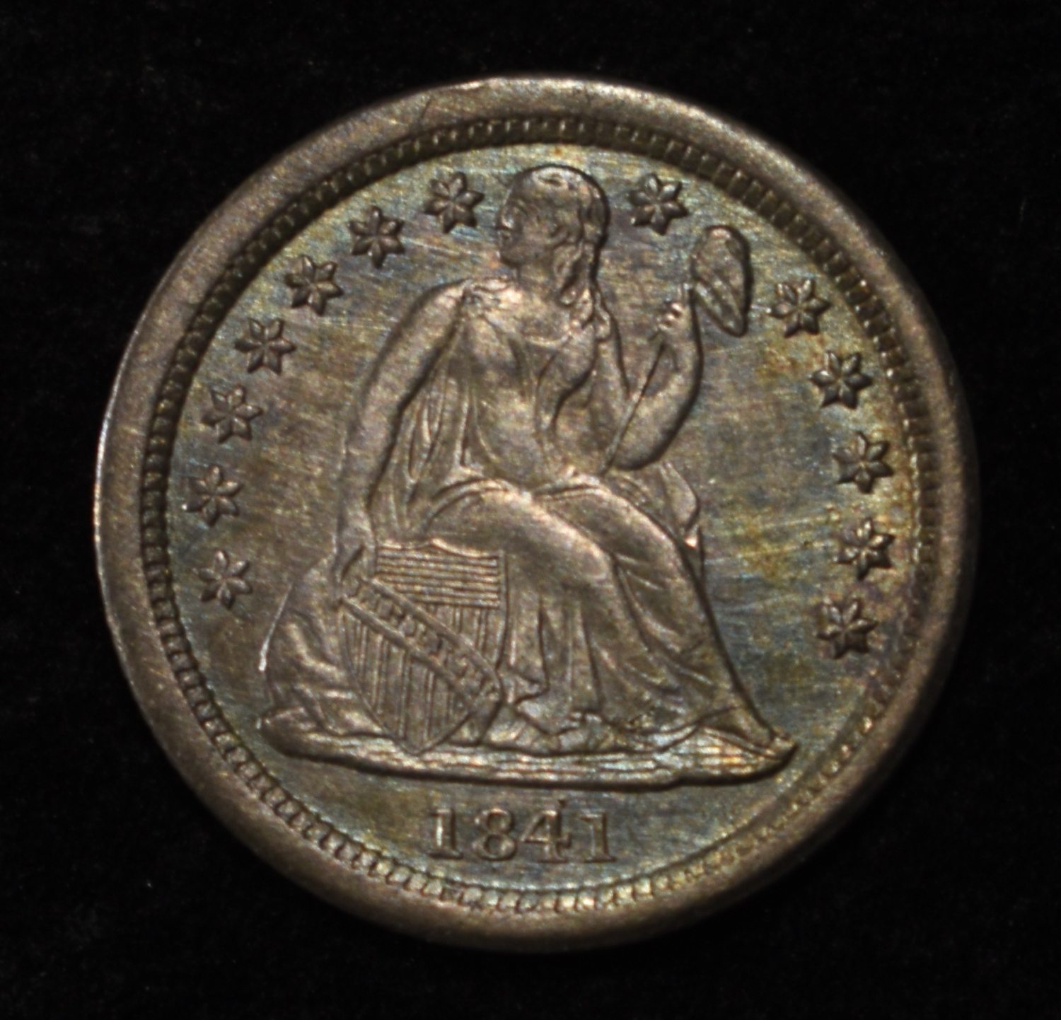 1841-O SEATED LIBERY DIME BU NICE TONE