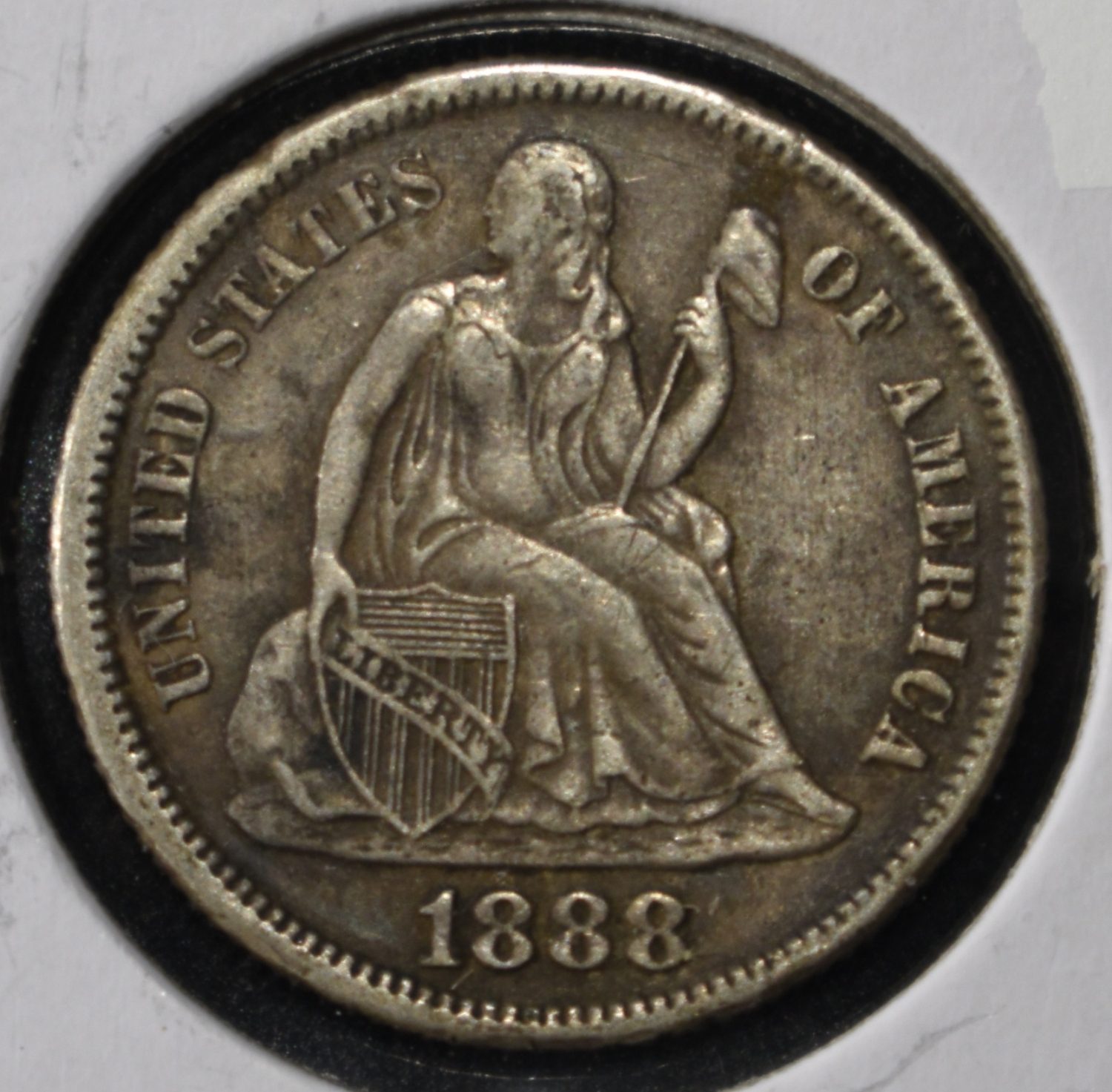 1888 LIBERTY SEATED DIME XF/AU