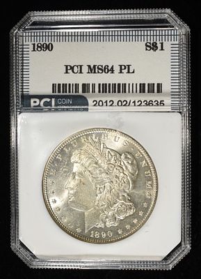 1890 MORGAN DOLLAR PCI CH/GEM BU PL. TOP RATED AUCTION HOUSE ESTIMATE $260 - $310.