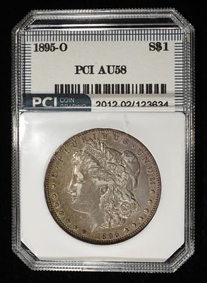 1895-O MORGAN DOLLAR PCI AU/BU. CHECK OUT OUR UPCOMING AUCTIONS ESTIMATE $2900 - $3400.