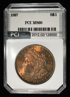 1897 MORGAN DOLLAR PCI SUPERB GEM+ BU. TOP RATED AUCTION HOUSE ESTIMATE $1000 - $1500.