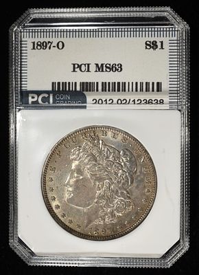 1897-O MORGAN DOLLAR PCI CH BU. BID WITH SILVER CITY AUCTIONS ESTIMATE $1500 - $2000.