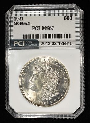1921 MORGAN DOLLAR PCI SUPERB GEM BU. CHECK OUT OUR UPCOMING AUCTIONS ESTIMATE $480 - $525.