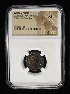 CLAUDIUS II, AD 268-270 NGC XF. TOP RATED AUCTION HOUSE ESTIMATE $130 - $180.