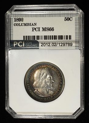 1892 50C COMMEM COLUMBIAN PCI SUPERB GEM BU. BID WITH SILVER CITY AUCTIONS ESTIMATE $280 - $330.