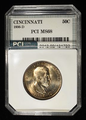 1936-D 50C COMMEM CINCINNATI PCI SUPERB GEM+ BU. CHECK OUT OUR UPCOMING AUCTIONS ESTIMATE $1500 