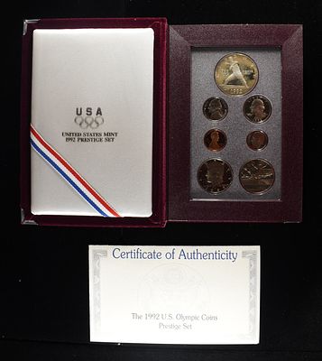 1992-S PRESTIGE SET. WEEKLY COIN &amp; CURRENCY AUCTIONS ESTIMATE $100 - $150.
