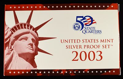 2003 US SILVER PROOF SET. TOP RATED AUCTION HOUSE ESTIMATE $150 - $200.