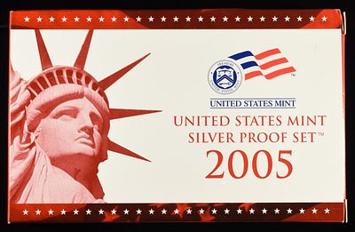 2005 SILVER PROOF SET. LEADERS IN ON-LINE AUCTIONS ESTIMATE $150 - $200.