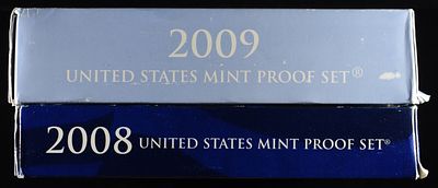2008 & 2009 PROOF SETS. CHECK OUT OUR UPCOMING AUCTIONS ESTIMATE $80 - $120.