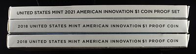 2021 & (2) 2018 INNOVATION $1 PROOF. CHECK OUT OUR UPCOMING AUCTIONS ESTIMATE $90 - $130.