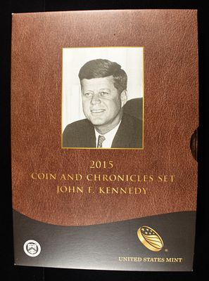 2015 COIN & CHRONICAL SET JOHN F. KENNEDY. LEADERS IN ON-LINE AUCTIONS ESTIMATE $150 - $200.