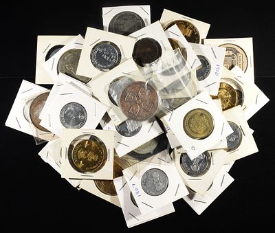(39) MISC TOKEN LOT. TOP RATED AUCTION HOUSE ESTIMATE $80 - $120.