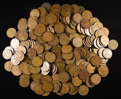 (250) WHEAT CENTS FROM THE 1930'S. ESTIMATE $100 - $120.