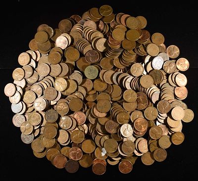 (500) 40'S & 50'S WHEAT CENTS. BID WITH SILVER CITY AUCTIONS ESTIMATE $90 - $130.