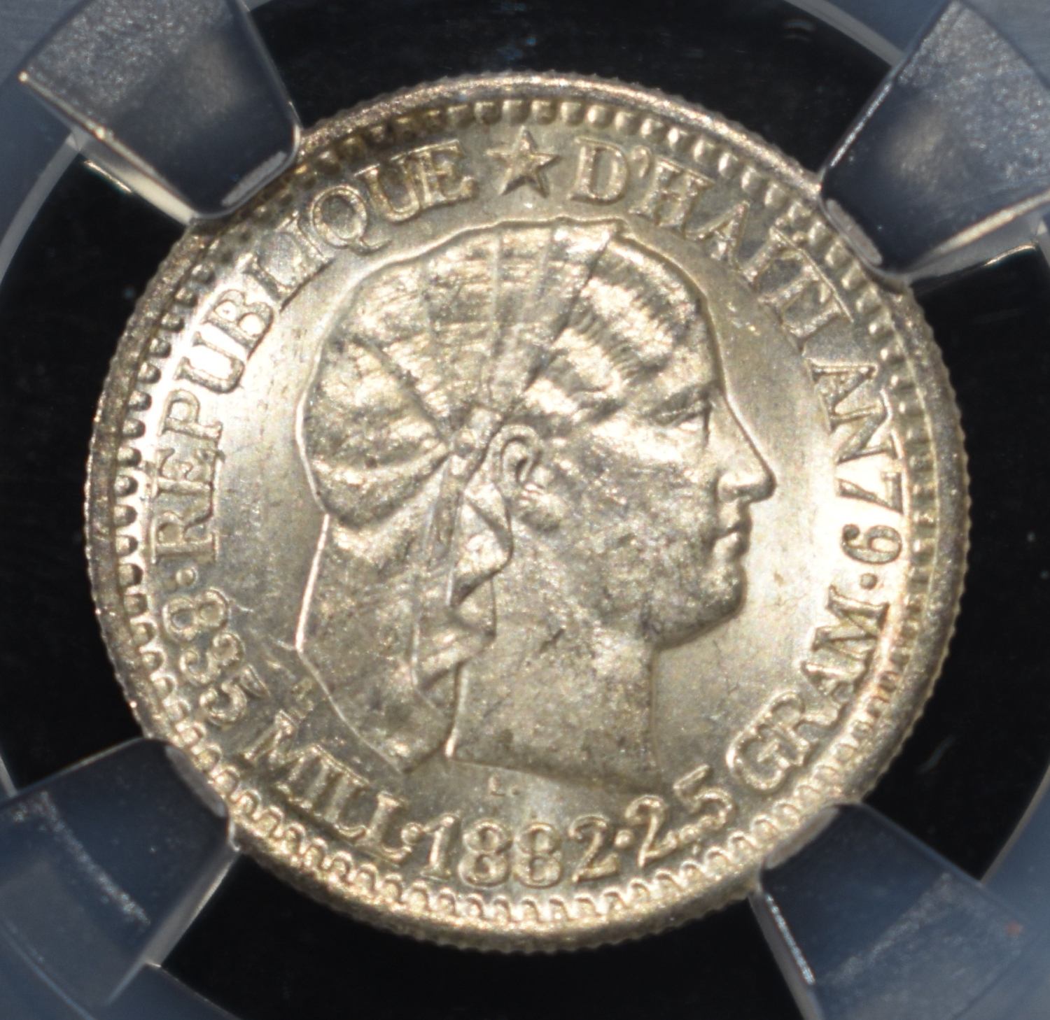 1882 HAITI 10C NGC MS-64