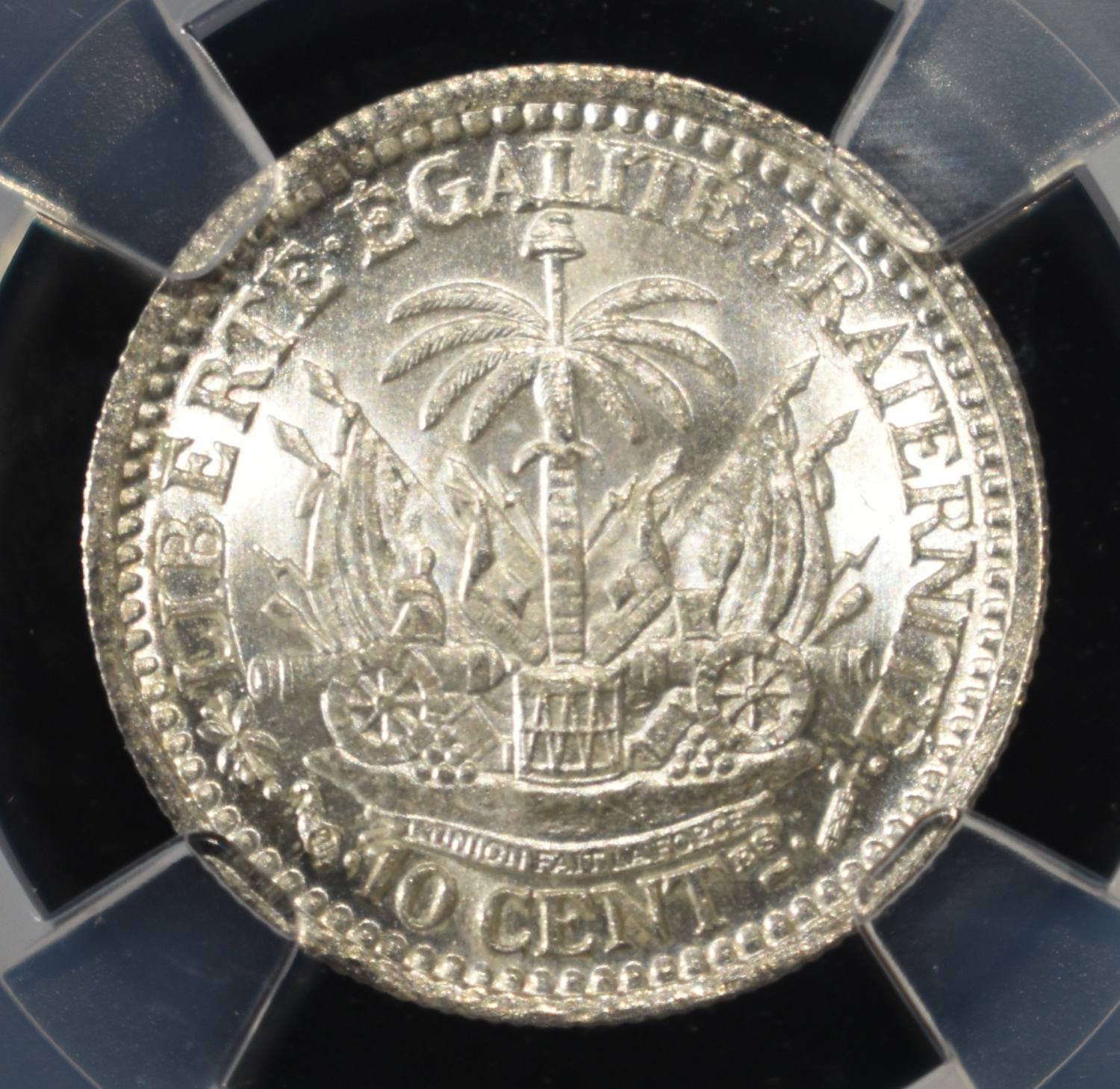 1882 HAITI 10C NGC MS-64