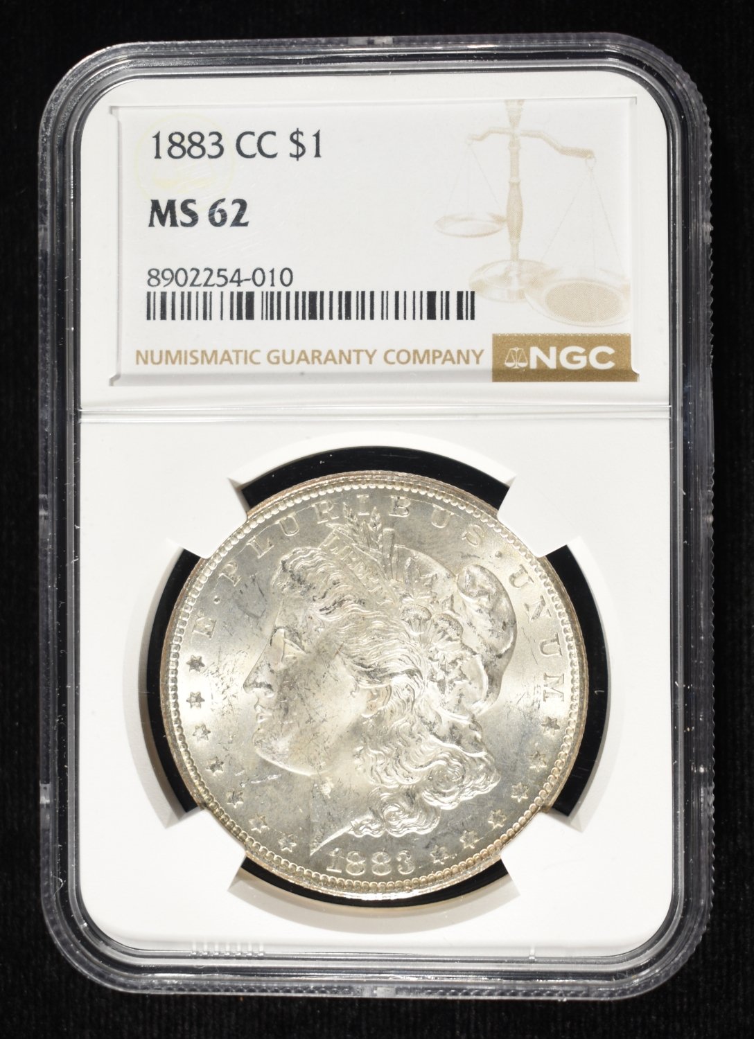 1883-CC MORGAN DOLLAR NGC MS-62