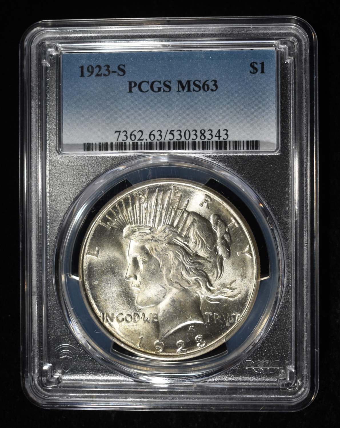 1923-S PEACE DOLLAR PCGS MS-63