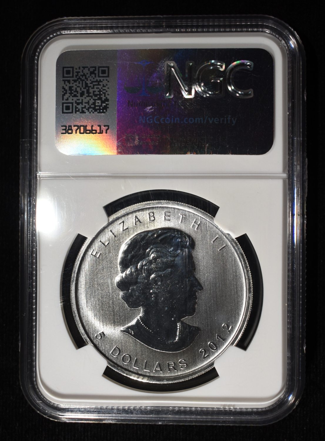 2012 $5 CANADA SILVER MAPLE LEAF NGC MS67