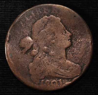 1801 LARGE CENT GOOD. WEEKLY COIN & CURRENCY AUCTIONS ESTIMATE $80 - $100.