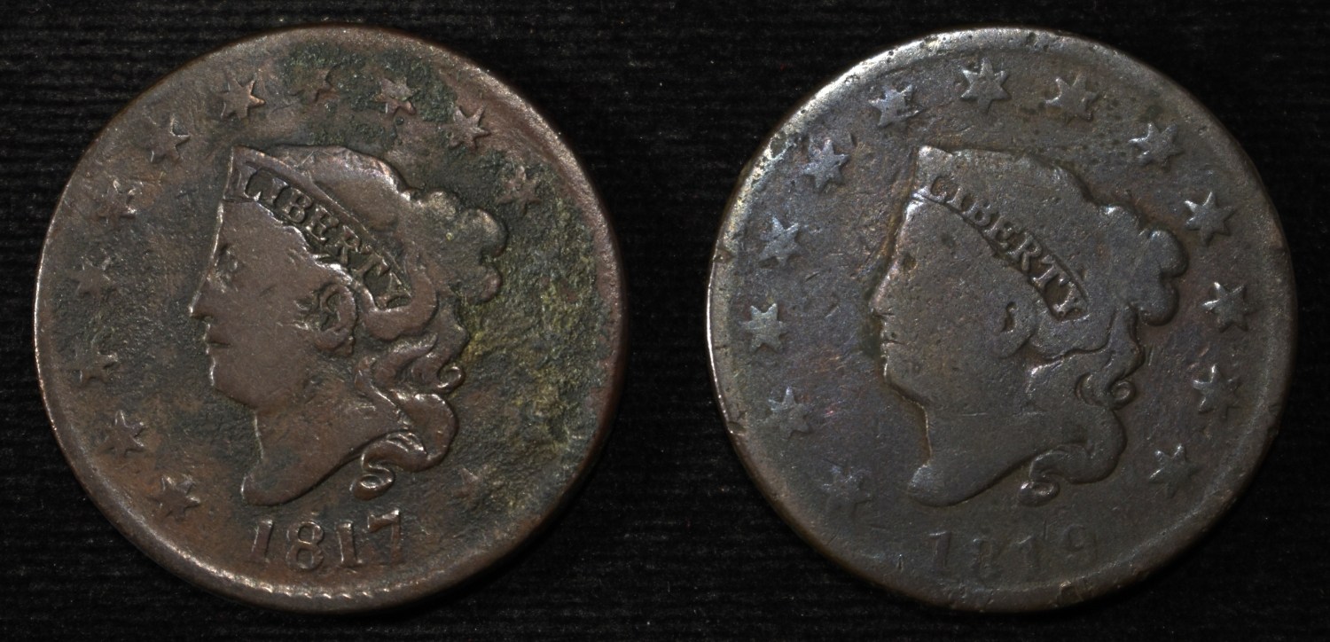 1817 15 STARS & 1819 LARGE CENTS