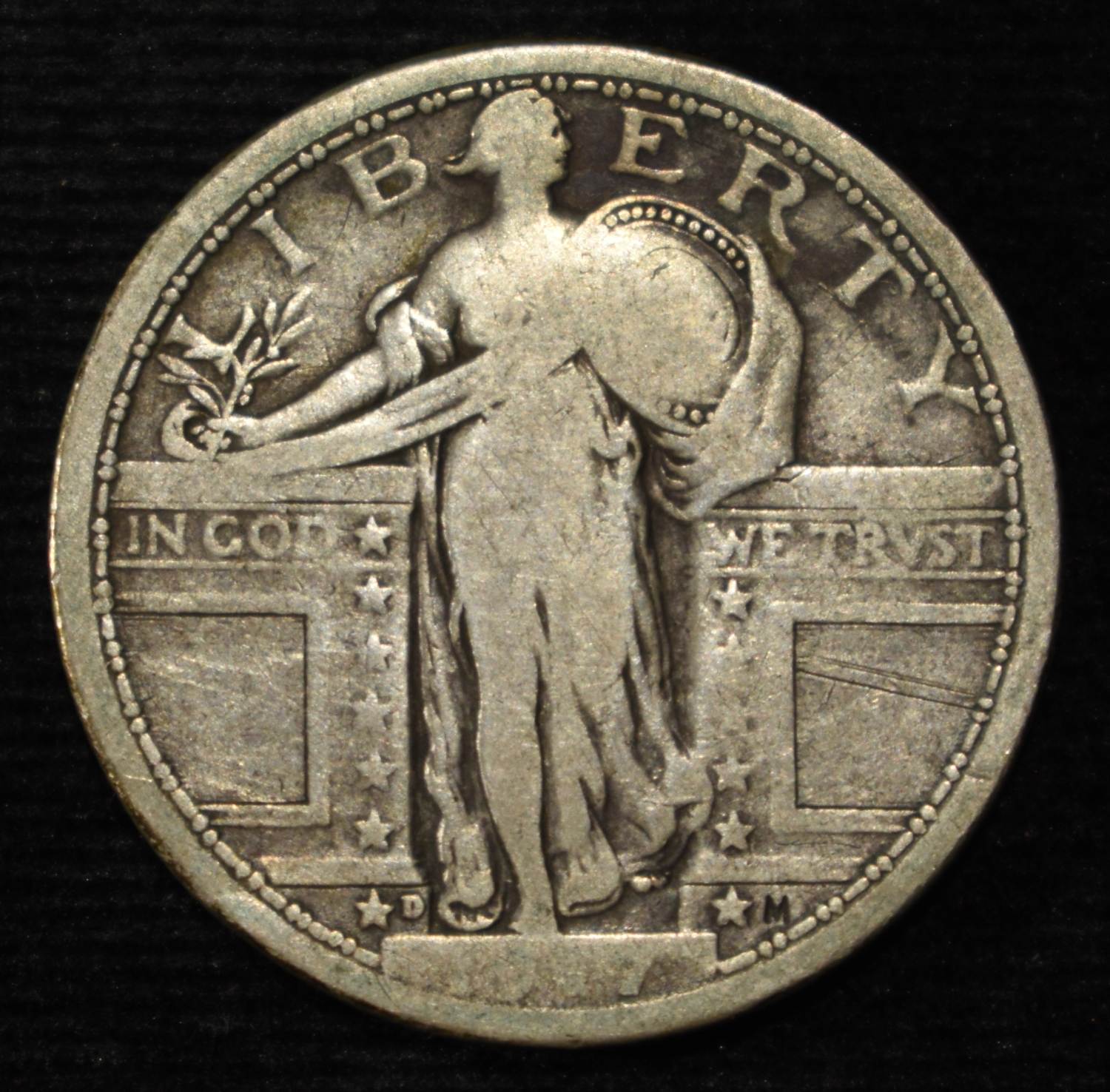 1917-D T-1 STANDING LIBERTY QUARTER VG