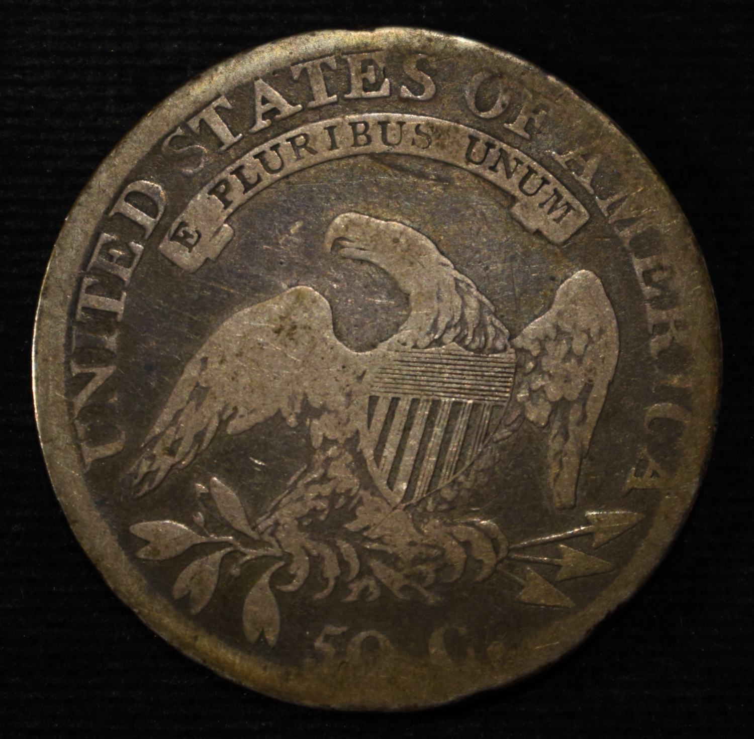 1813 BUST HALF DOLLAR GOOD, SCRATCHES