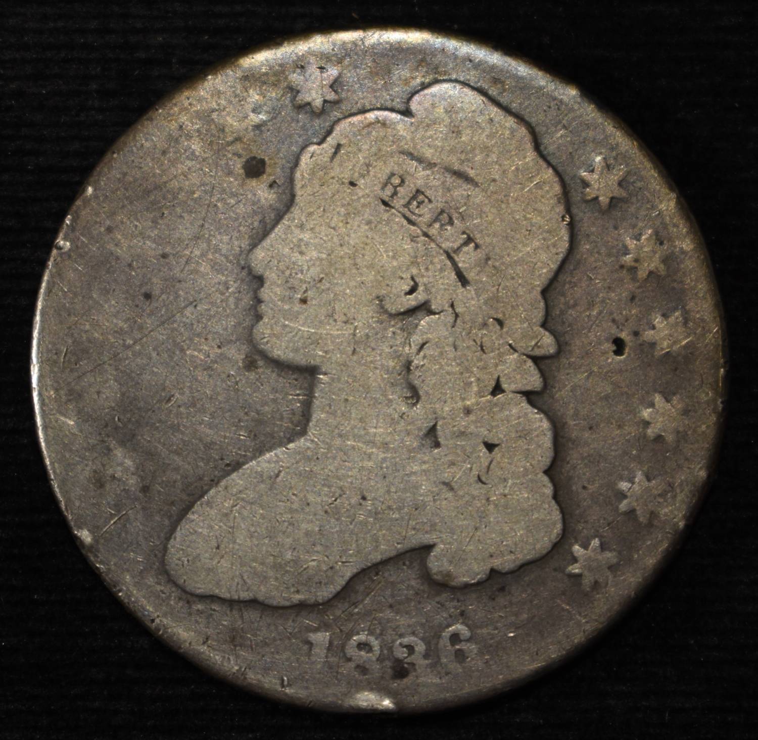 1836 BUST HALF DOLLAR AG